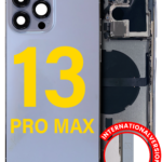 iPhone 13 Pro Max rear housing replacement in sierra blue colour OEM-quality frame with camera cutout, perfect for mobile repair shops and service centers