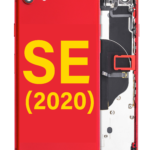 iPhone SE 2020 rear housing replacement in red colour OEM-quality frame with camera cutout, perfect for mobile repair shops and service centers