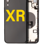 iPhone XR rear housing replacement in black colour OEM-quality frame with camera cutout, perfect for mobile repair shops and service centers