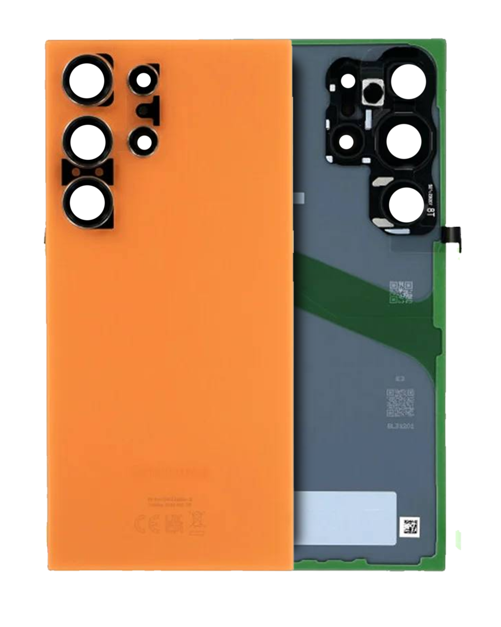Samsung S24 Ultra Back Cover Glass With Camera Lens - Titanium Orange (Service Pack)